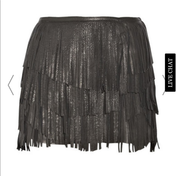 Isabel Marant Katell Fringed Leather Mini Skirt 1 - Picture 1 of 8